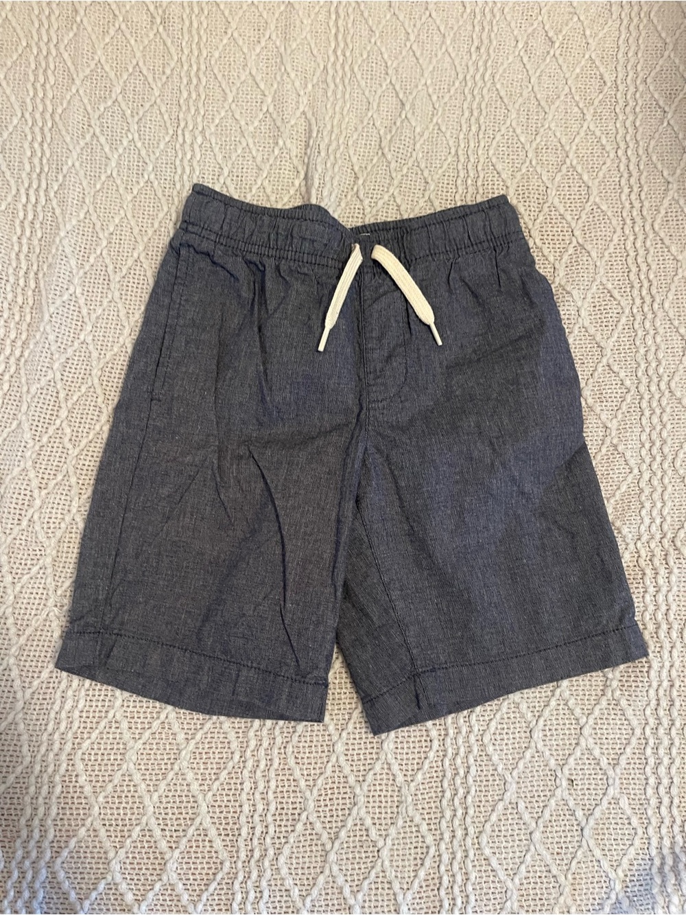 Old Navy Boys Chambray Drawstring Shorts - Navy with White Tie